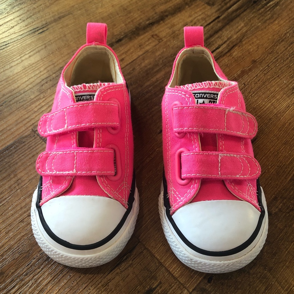 Pink Velcro Converse